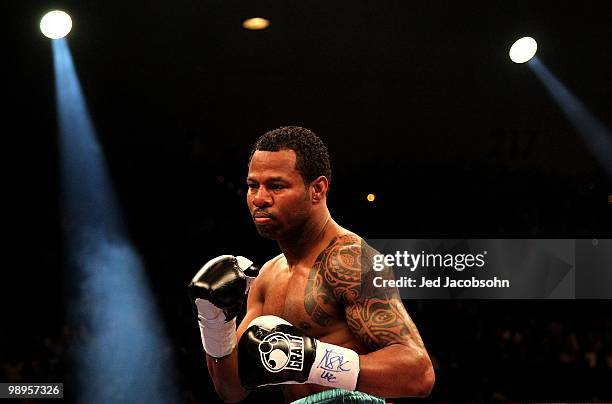 Shane Mosley looks on against Floyd Mayweather Jr. During the welterweight fight at the MGM Grand Garden Arena on May 1, 2010 in Las Vegas, Nevada.