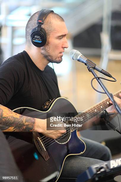 Guitarist Clint Lowery of Sevendust performs at SIRIUS XM Studio on May 10, 2010 in New York City.