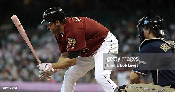 Lance Berkman of then Houston Astros bats against the San Diego Padres at Minute Maid Park on May 9, 2010 in Houston, Texas.