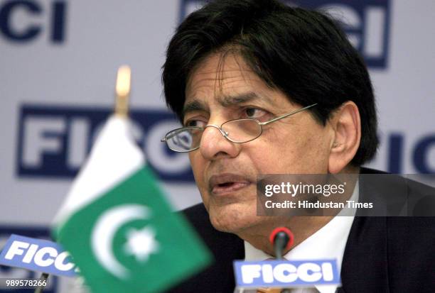 Salman Faruqui, Deputy Chairman of Planing Commission of Pakistan, during the interactive business meeting at Federation House on June 26, 2008 in...
