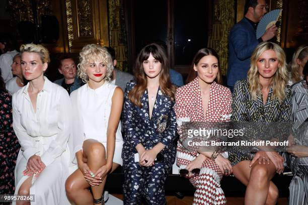 Alice Eve, Pixie Lott, Sai Bennett, Olivia Palermo and Nicky Hilton Rothschild attend Schiaparelli Haute Couture Fall Winter 2018/2019 show as part...