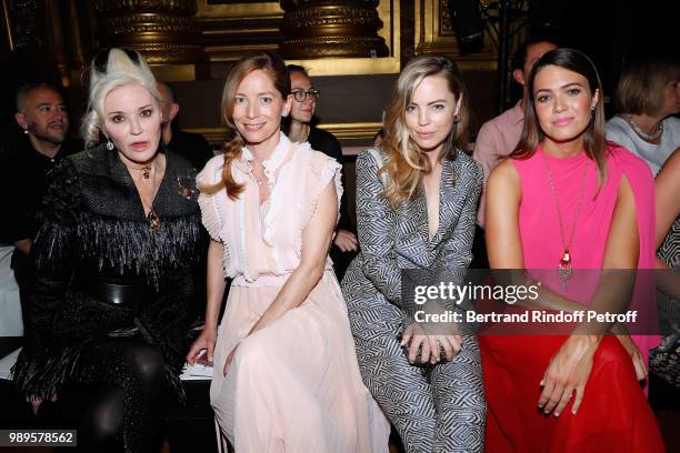 Daphne Guinness, Lucie de la Falaise, Melissa George and Mandy Moore attend Schiaparelli Haute Couture Fall Winter 2018/2019 show as part of Paris...