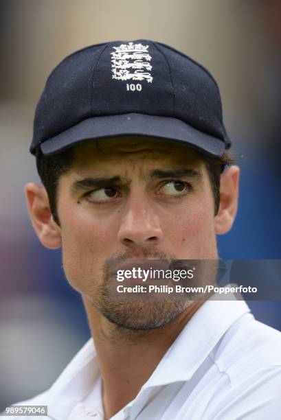 England captain Alastair Cook looks on after England won the 1st Test match between England and New Zealand by 124 runs at Lord's Cricket Ground,...