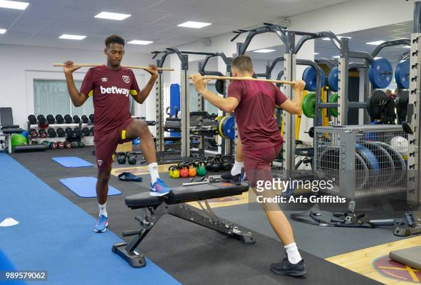 Reece Oxford of West Ham United during Pre-Season Screening at First Day of training at Rush Green on July 2, 2018 in Romford, England.