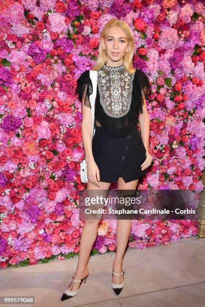 Sabine Getty attends the Schiaparelli Haute Couture Fall/Winter 2018-2019 show as part of Haute Couture Paris Fashion Week on July 2, 2018 in Paris,...