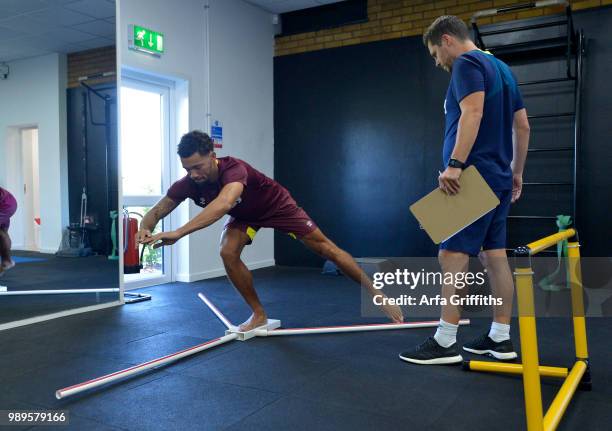 Ryan Fredericks of West Ham United during Pre-Season Screening at First Day of training at Rush Green on July 2, 2018 in Romford, England.