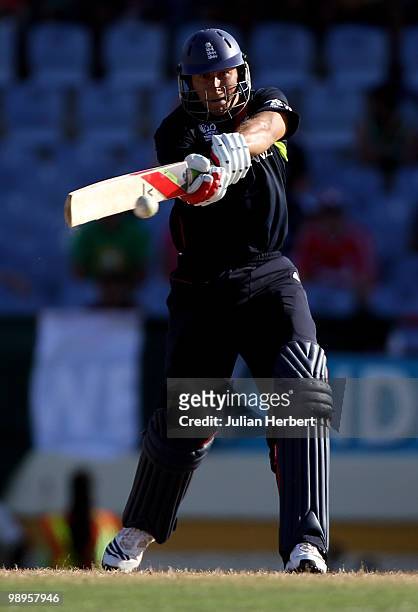 Tim Bresnan of England scores runs during the ICC World Twenty20 Super Eight match between England and New Zealand played at the Beausejour Cricket...
