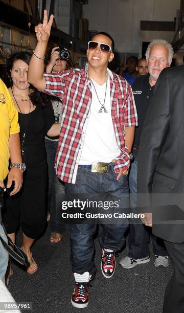 Daddy Yankee greets fans and signs autographs to promote his new record release "Mundial" on May 9, 2010 in Miami, Florida.