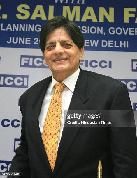 Salman Faruqui, Deputy Chairman of Planing Commission of Pakistan during the interactive business meeting at Federation House on June 26, 2008 in New...