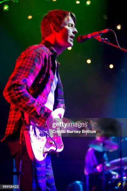 Stephen Malkmus of Pavement performs on stage at Brixton Academy on May 10, 2010 in London, England.