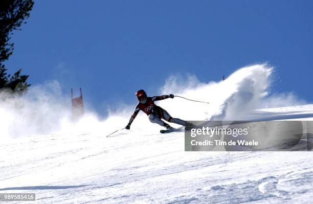 Winter Olympic Games : Salt Lake City, 2/9/02, Huntsville, Utah, United States --- Brigitte Obermoser Of Austria During The First Training Run For...