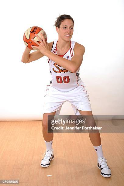 Kaitlin Sowinski of the Connecticut Sun poses for a portrait during the 2010 WNBA Media Day on April 26, 2010 at Mohegan Sun Arena in Uncasville,...