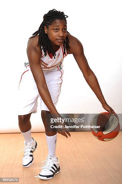 Sha Brooks of the Connecticut Sun poses for a portrait during the 2010 WNBA Media Day on April 26, 2010 at Mohegan Sun Arena in Uncasville,...