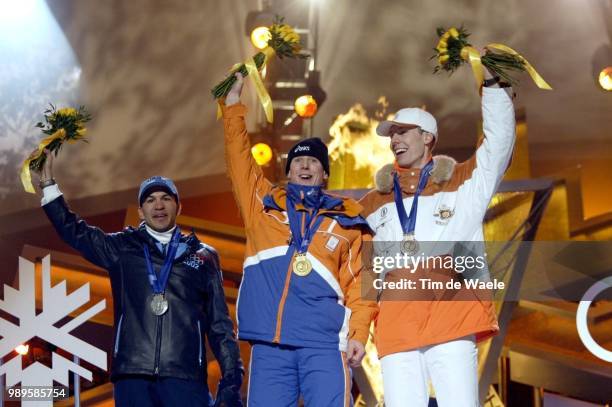 Winter Olympic Games : Salt Lake City, 2/9/02, Salt Lake City, Utah, United States --- 5000-Meter Speed Skating Gold Medalist Jochem Uytdehaage Of...