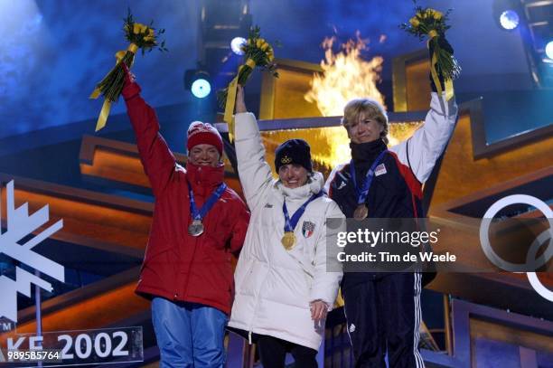 Winter Olympic Games : Salt Lake City, 2/9/02, Salt Lake City, Utah, United States --- Women'S 15Km Free Cross-Country Gold Medalist Stefania...