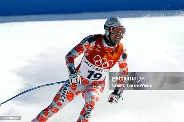 Winter Olympic Games : Salt Lake City, 2/10/02, Huntsville, Utah, United States --- Pierre-Emmanuel Dalcin At Men'S Downhill During The 2002 Olympic...