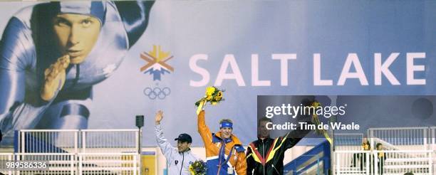 Winter Olympic Games : Salt Lake City, 2/10/02 Kearns, Utah,United States --- Olympic 5000-Meter Speed Skating Gold Medalist Jochem Uytdehaage Of The...