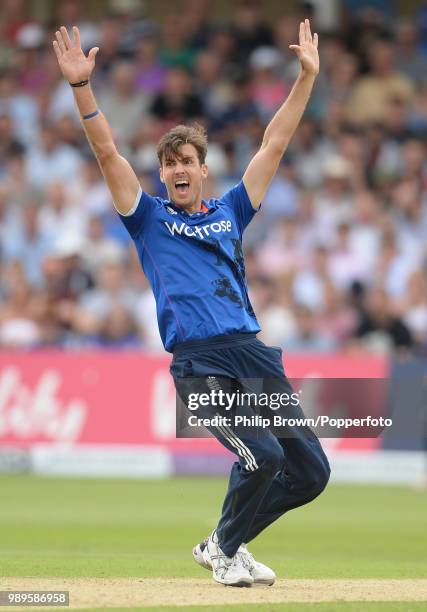 Steven Finn of England appeals during the 4th Royal London One Day International between England and New Zealand at Trent Bridge, Nottingham, 17th...