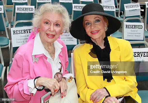 Actresses Ann Rutherford and Anne Jeffreys attend the Johnny Grant post office dedication at the Hollywood post office on May 10, 2010 in Los...