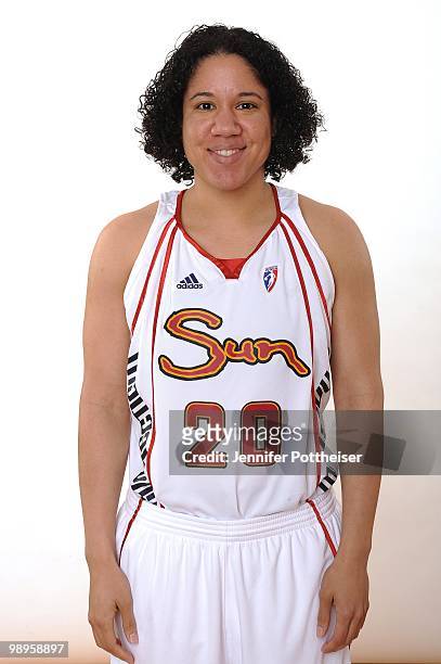 Kara Lawson of the Connecticut Sun poses for a portrait during the 2010 WNBA Media Day on April 26, 2010 at Mohegan Sun Arena in Uncasville,...
