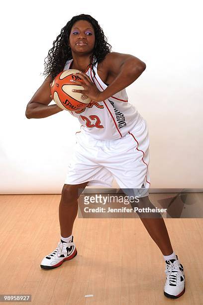 DeMya Walker of the Connecticut Sun poses for a portrait during the 2010 WNBA Media Day on April 26, 2010 at Mohegan Sun Arena in Uncasville,...