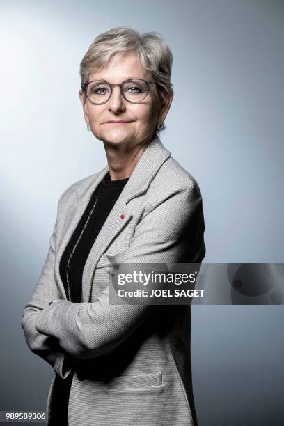 Member of the French Constitutional Council Dominique Lottin poses during a photo session in Paris on June 21, 2018.