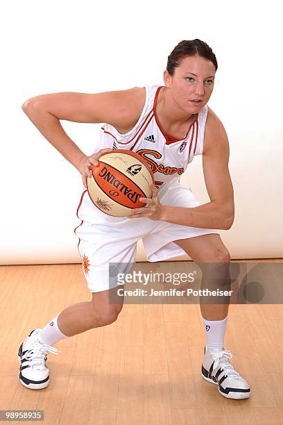 Kelsey Griffin of the Connecticut Sun poses for a portrait during the 2010 WNBA Media Day on April 26, 2010 at Mohegan Sun Arena in Uncasville,...