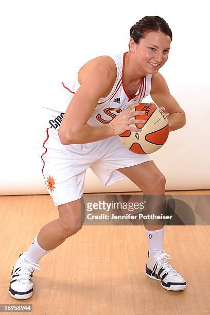 Kelsey Griffin of the Connecticut Sun poses for a portrait during the 2010 WNBA Media Day on April 26, 2010 at Mohegan Sun Arena in Uncasville,...