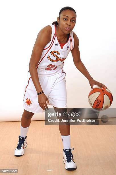 Renee Montgomery of the Connecticut Sun poses for a portrait during the 2010 WNBA Media Day on April 26, 2010 at Mohegan Sun Arena in Uncasville,...