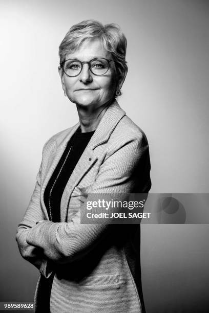 Member of the French Constitutional Council Dominique Lottin poses during a photo session in Paris on June 21, 2018.