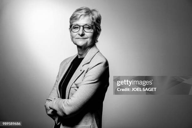 Member of the French Constitutional Council Dominique Lottin poses during a photo session in Paris on June 21, 2018.