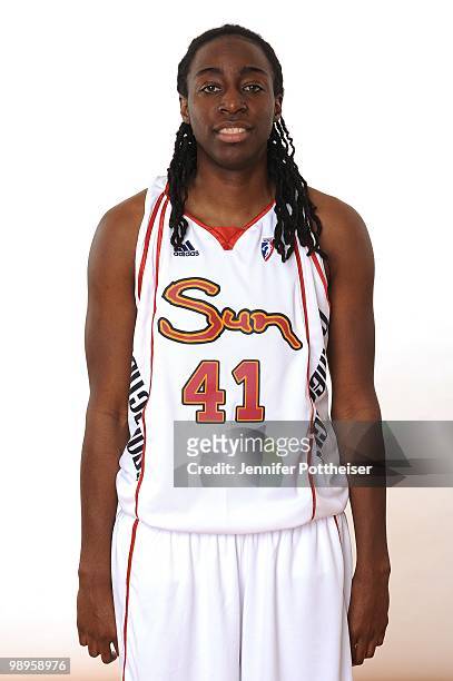 Kerri Gardin of the Connecticut Sun poses for a portrait during the 2010 WNBA Media Day on April 26, 2010 at Mohegan Sun Arena in Uncasville,...