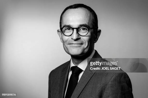 Member of the French Constitutional Council Jean Maia poses during a photo session in Paris on June 21, 2018.