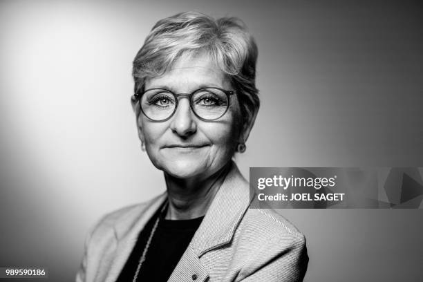 Member of the French Constitutional Council Dominique Lottin poses during a photo session in Paris on June 21, 2018.