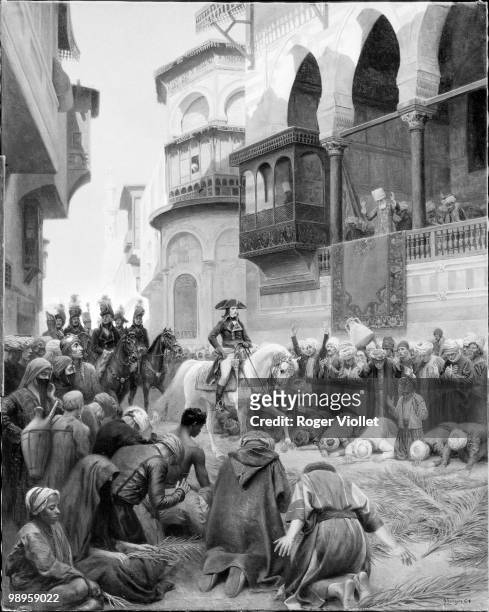 Gustave Bourgain . "Le général Bonaparte, de retour de Jaffa, faisant son entrée au Caire, le 23 juillet 1798". Salon of 1912 .