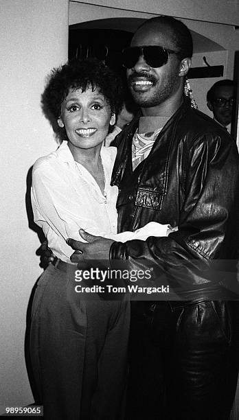 Stevie Woner and Lena Horne at The Adelphi Theatre on August 5, 1984 in London, England.