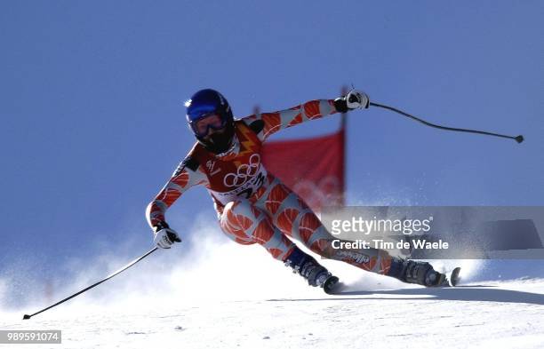 Winter Olympic Games : Salt Lake City, 2/12/02, Huntsville, Utah, United States --- Ingrid Jacquemod In The Ladies' Downhill Competition During The...
