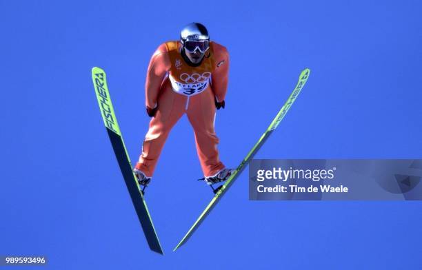 Winter Olympic Games : Salt Lake City, 2/13/02, Park City, Utah, United States --- Kazuyoshi Funaki In The Men'S Ski Jumping Individual K120 Final...
