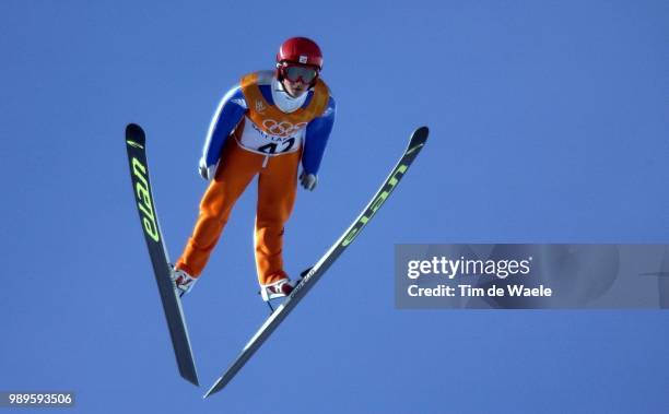 Winter Olympic Games : Salt Lake City, 1/13/02, Park City, Utah, United States --- Simon Ammann In The Ski Jumping Individual K120 Final Competition...