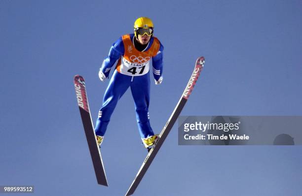 Winter Olympic Games : Salt Lake City, 2/13/02, Park City, Utah, United States --- Matti Hautamaeki In The Men'S Ski Jumping Individual K120 Final...
