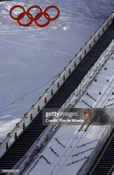 Winter Olympic Games : Salt Lake City, 1/13/02, Park City, Utah, United States --- Kazuyoshi Funaki In The Ski Jumping Individual K120 Final...