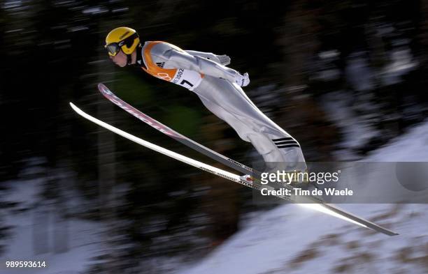 Winter Olympic Games : Salt Lake City, Saut, Schansspringen, 1/13/02, Park City, Utah, United States --- Matti Hautamaeki In The Ski Jumping...