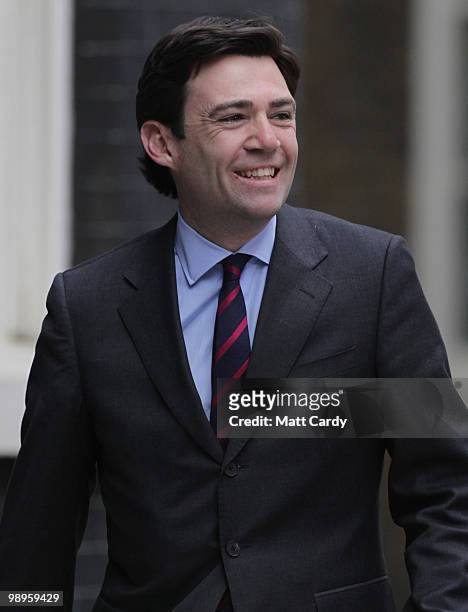 Secretary of State for Health Andy Burnham arrives for a cabinet meeting at 10 Downing Street, London on May 10, 2010 in London, England. Prime...