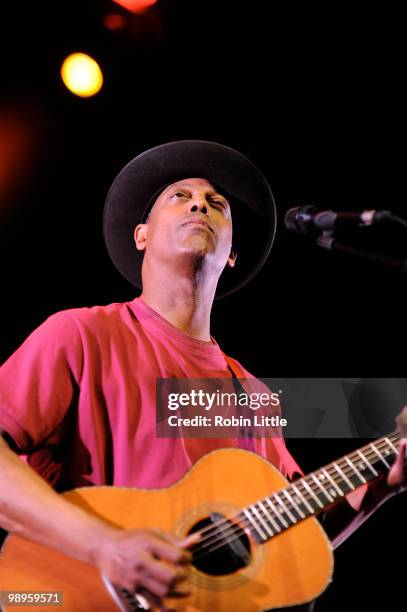 Eric Bibb performs on stage at Bloomsbury Theatre on May 10, 2010 in London, England.