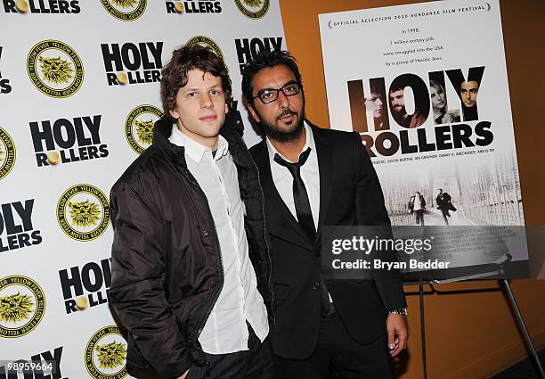 Actors Jesse Eisenberg and Danny Abeckaser attend the "Holy Rollers" premiere at Landmark's Sunshine Cinema on May 10, 2010 in New York City.