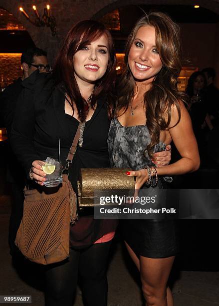 Abreea Saunders poses with Audrina Patridge during Audrina's 25th birthday at Las Palmas Latin Supper Club on May 9, 2010 in Hollywood, California.