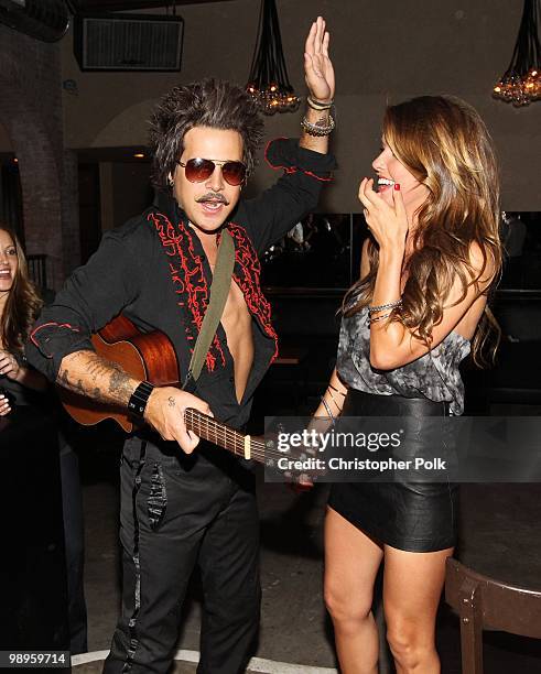 Ryan Cabrera poses with Audrina Patridge after serenading her for her 25th birthday at Las Palmas Latin Supper Club on May 9, 2010 in Hollywood,...