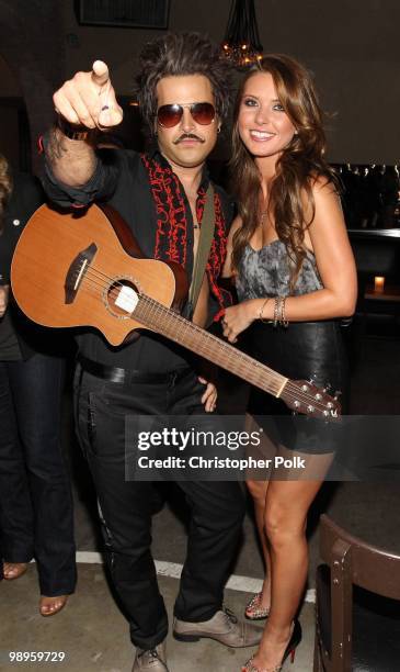 Ryan Cabrera poses with Audrina Patridge after serenading her for her 25th birthday at Las Palmas Latin Supper Club on May 9, 2010 in Hollywood,...