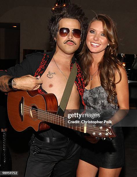 Ryan Cabrera poses with Audrina Patridge after serenading her for her 25th birthday at Las Palmas Latin Supper Club on May 9, 2010 in Hollywood,...