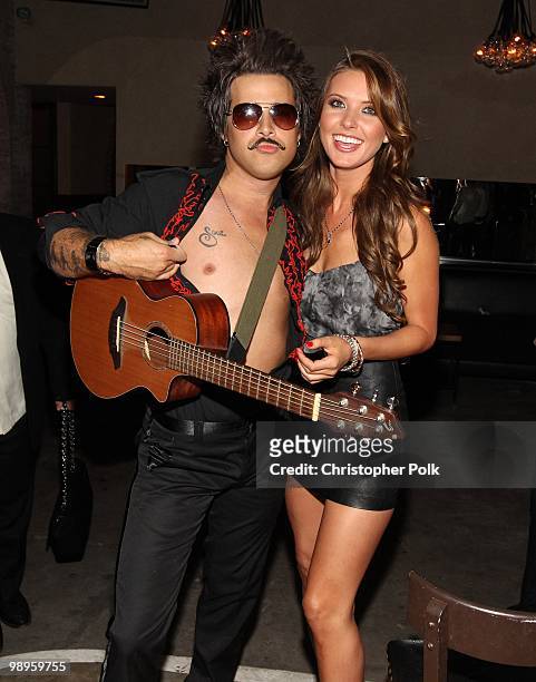 Ryan Cabrera poses with Audrina Patridge after serenading her for her 25th birthday at Las Palmas Latin Supper Club on May 9, 2010 in Hollywood,...